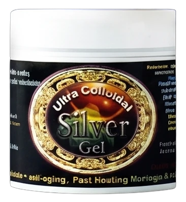 Colloidal Bio-Silver Gel jar with brushed silver lid